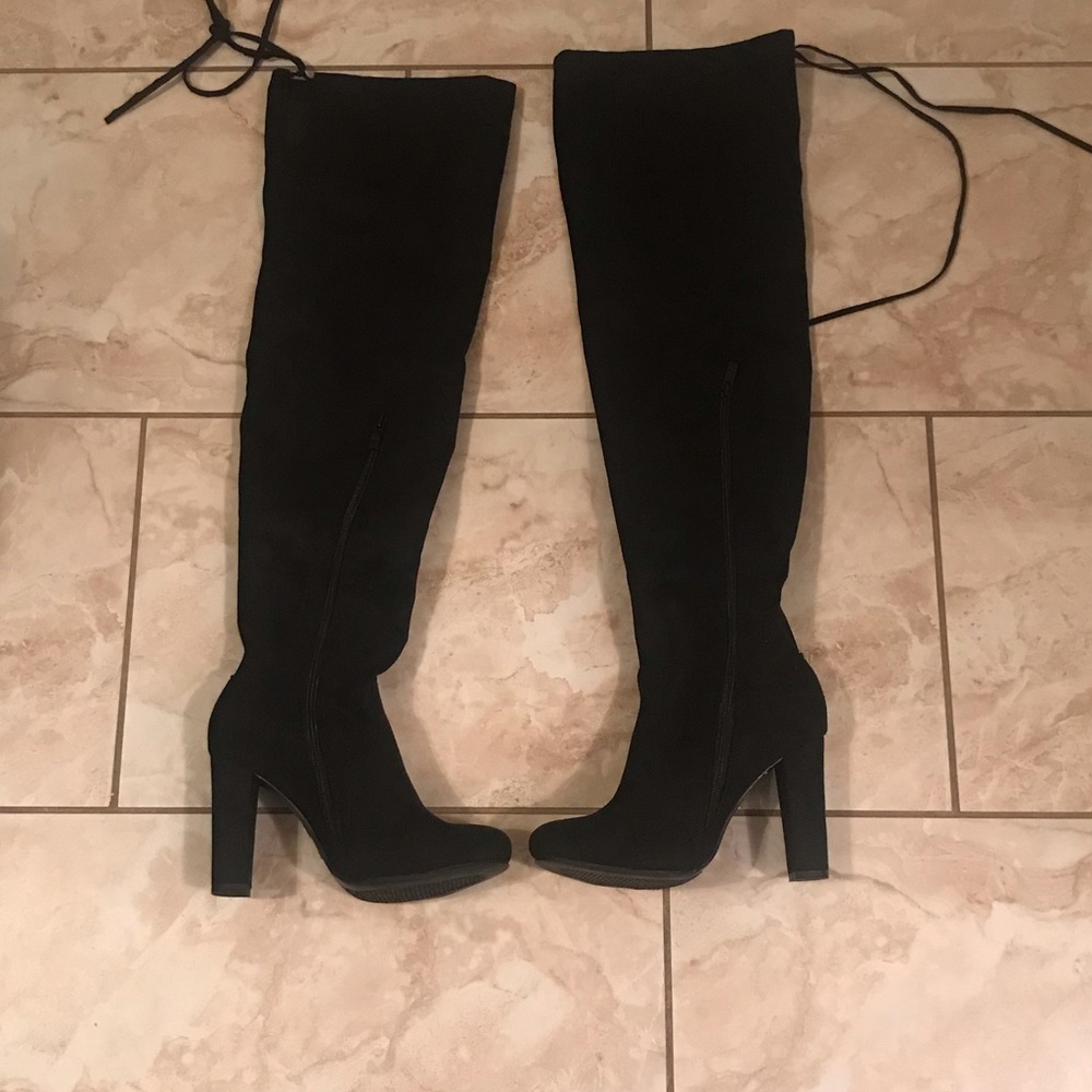 thigh high boots with heel
